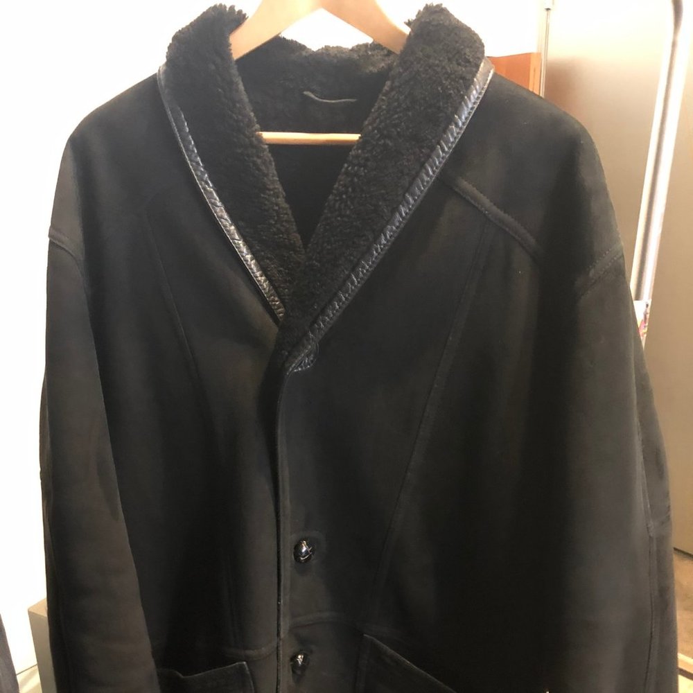 BALLY Vintage Shearling Coat Men’s 38 Made in Italy
